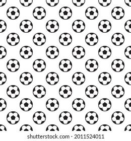 Soccer ball monochrome endless pattern. Sport vector illustration.