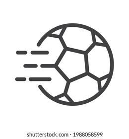 Soccer ball in motion, icon, vector.