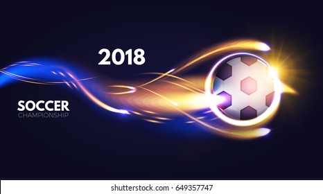 Soccer Ball with Motion Light Effects. Vector illustration 