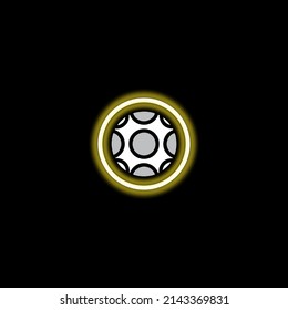 soccer ball neon logo, suitable use as icon, symbol, or element design to describe sport