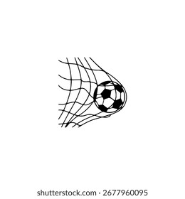 Bola de futebol em ícone de rede design de vetor plano.