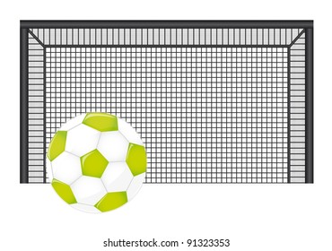 soccer ball with net isolated over white backgroud. vector