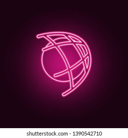 Soccer ball in net neon icon. Elements of Championship 2018 set. Simple icon for websites, web design, mobile app, info graphics