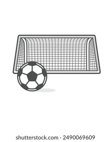 Soccer Ball and Net stock illustration