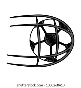 soccer ball in net vector illustration