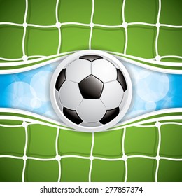 Soccer ball in net, vector illustration