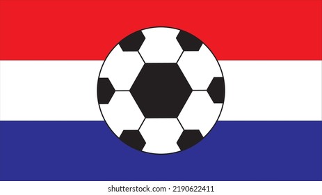 Soccer ball with netherlands flag background