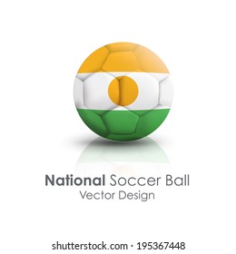 Soccer ball of Niger over white background