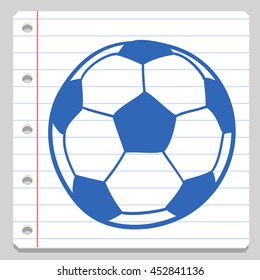 Soccer Ball Notebook School Doodle vector illustration sketch.