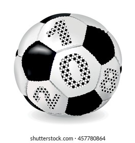 Soccer ball with the numbers 2,0,1,8
