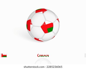 Soccer ball with the Oman flag, football sport equipment. Vector illustration.