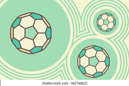 Soccer ball on abstract backdrop. Sport equipment