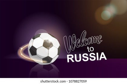 Soccer ball on abstract background