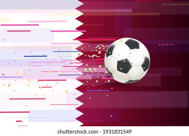 Fußball auf abstraktem Hintergrund mit Konfetti