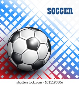 Soccer ball on abstract colorful background. Vector illustration.
