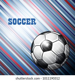 Soccer ball on abstract colorful background. Vector illustration.