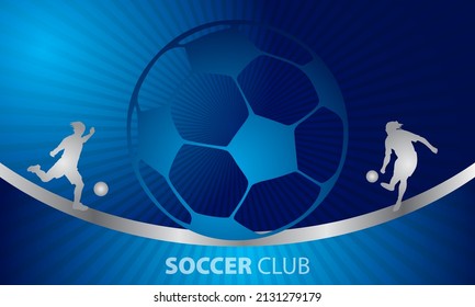 Soccer ball on abstract gradient background vector illustration