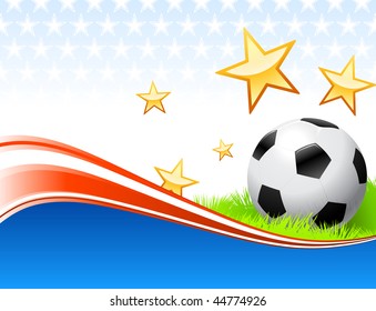 Soccer Ball on Abstract Patriotic Background Original Vector Illustration AI8 Compatible