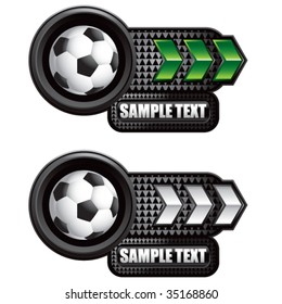 soccer ball on arrow banners