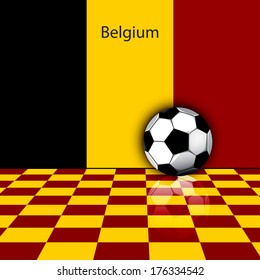 Soccer ball on background of the flag of the country.