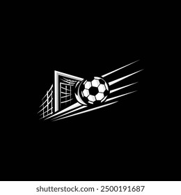 soccer ball on black. vector illustration