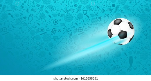 Soccer ball on blue background