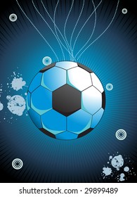 Fußballball auf blauem Hintergrund