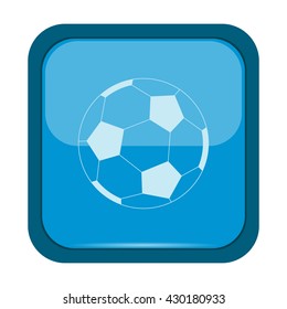Soccer ball on a blue button