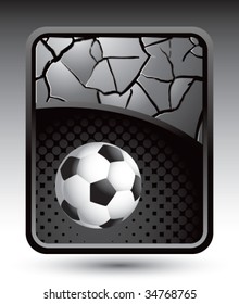 soccer ball on cracked halftone template