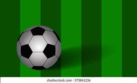 Soccer ball on soccer field background, vector eps10