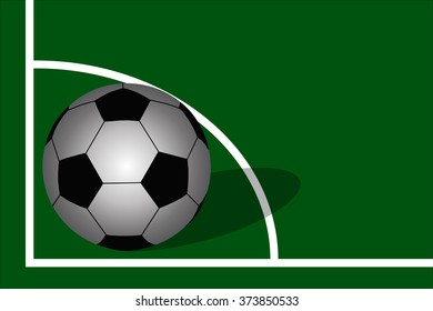Soccer ball on soccer field background, vector eps10