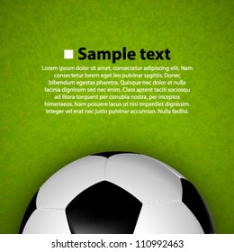 Soccer ball on the field. Cover background. Vector illustration