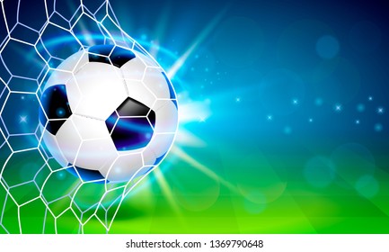 Soccer ball on the field. Cover background. Vector illustration