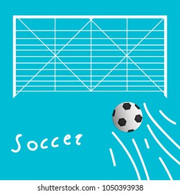 	
Soccer ball on field in front of goal post. Best vector illustration for soccer, sport game, football, championship, gameplay, etc vector illustration