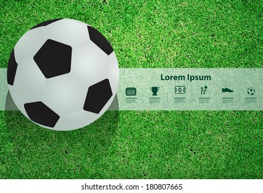 Soccer ball on the field, Vector illustration design template