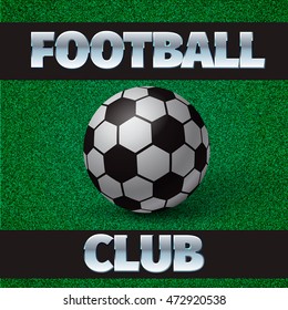 Soccer ball on the field. Vector illustration.