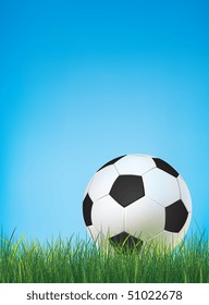 Soccer ball on Field. Vector.
