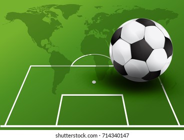 Soccer ball on the Soccer field. vector illustration. Elements of this image furnished by NASA. you can place relevant content on the area.