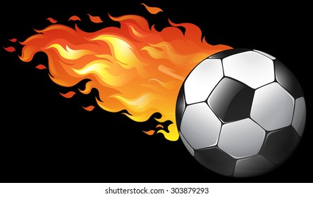 Soccer ball on fire illustration