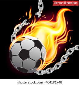Soccer Ball on Fire. Illustration on black background