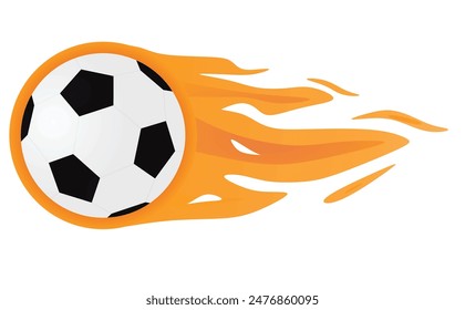 Soccer ball on fire sign. vector
