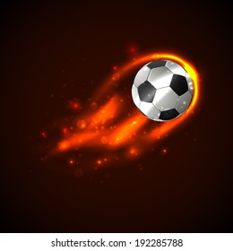 Soccer ball on fire. Vector
