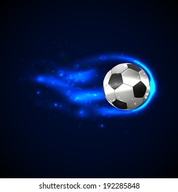 Bola de futebol pegando fogo. Vetor