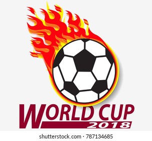 Soccer ball on fire.illustration on white background