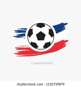 Soccer ball on flag design element, Vector 