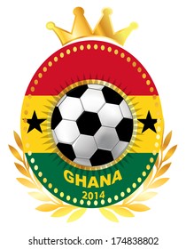 Soccer ball on Ghana flag