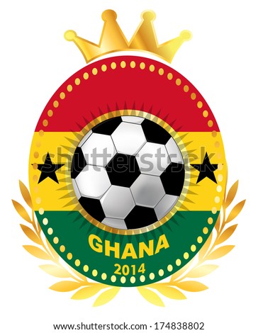 Soccer ball on Ghana flag