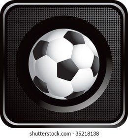 soccer ball on glossy diamond web button