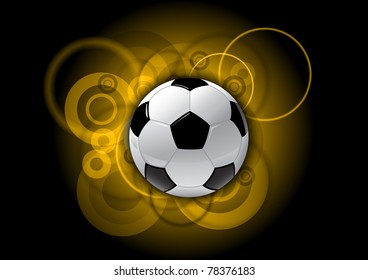 soccer ball on the gold background