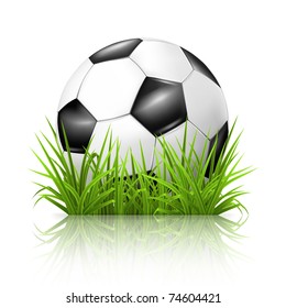 Soccer ball on grass, 10eps